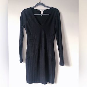 HM Black Midi Body-con Dress w/ Long Sleeves M